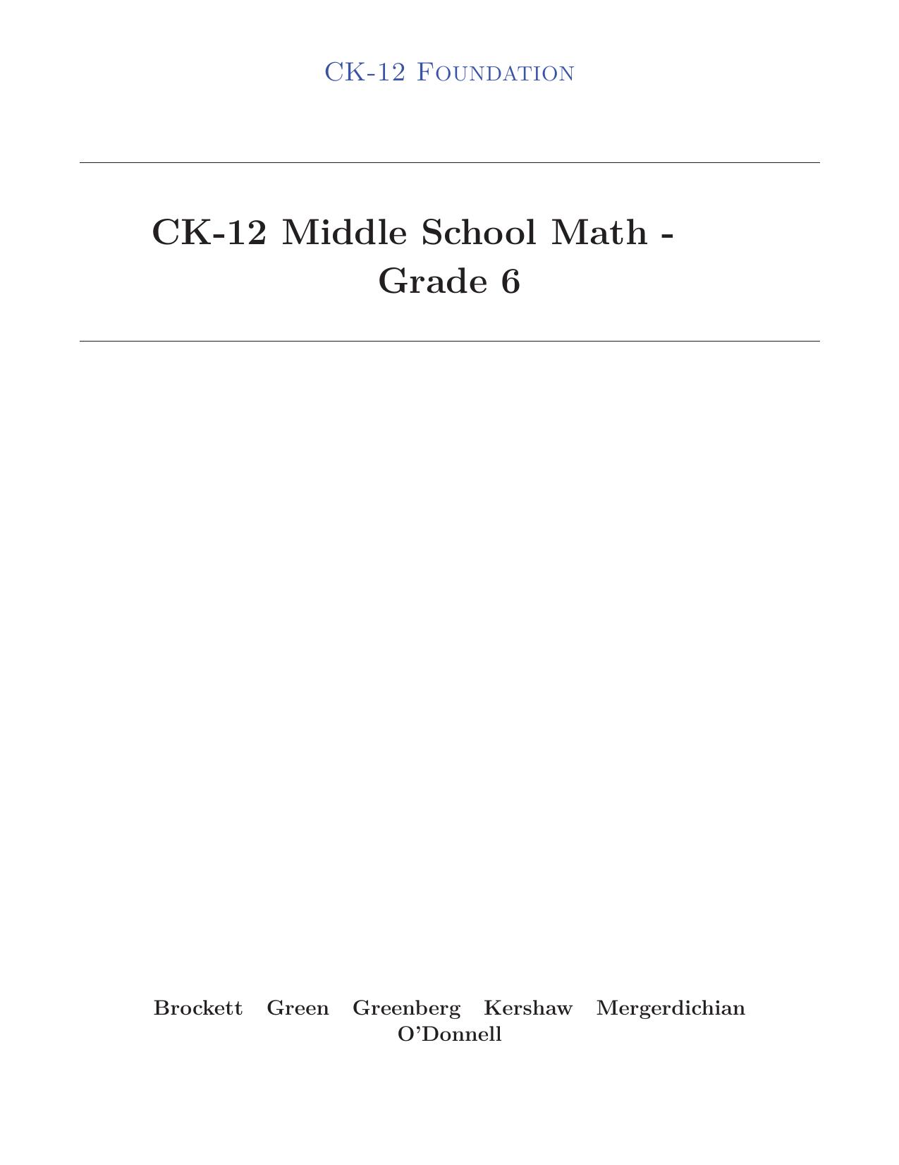 Middle School Math Grade6 Part1